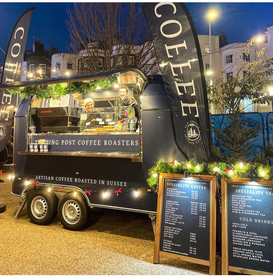 Portable Coffee Trailer for Film Set Hire! - Trading Post Coffee Roasters