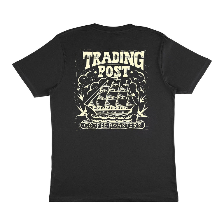 Trading Post Monsoon Malabar Ltd. Edition T-Shirt (washed black/off-white) - Trading Post Coffee Roasters 