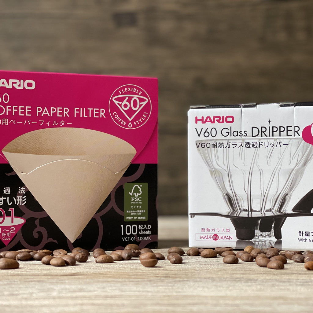 Hario V60 Glass Coffee Dripper Black - Size 01