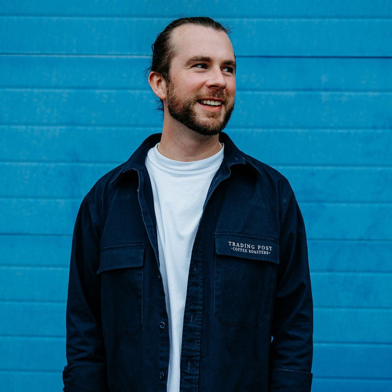 Trading Post Navy Blue Embroidered Overshirt